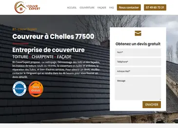 Création de site internet de couvreur charpentier à Chelles dans le Seine-et-Marne 77