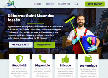 Création de site internet de services de débarras et de nettoyage dans Val de Marne 94