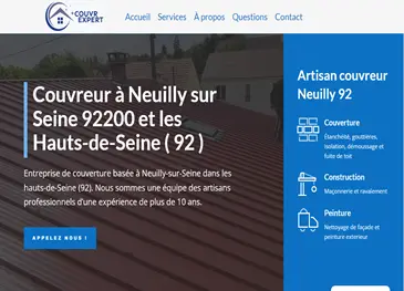Création de site internet de couvreur charpentier dans les Hauts-de-Seine 92