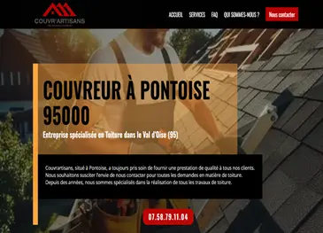 Création de site internet de couvreur charpentier dans le Val-de-Oise 95 et pontoise 95300
